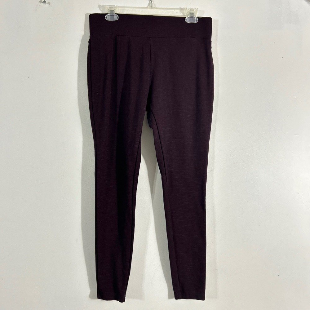 Matty M Leggings Womens Large Plum Burgundy Textured‎ Pull On Pants